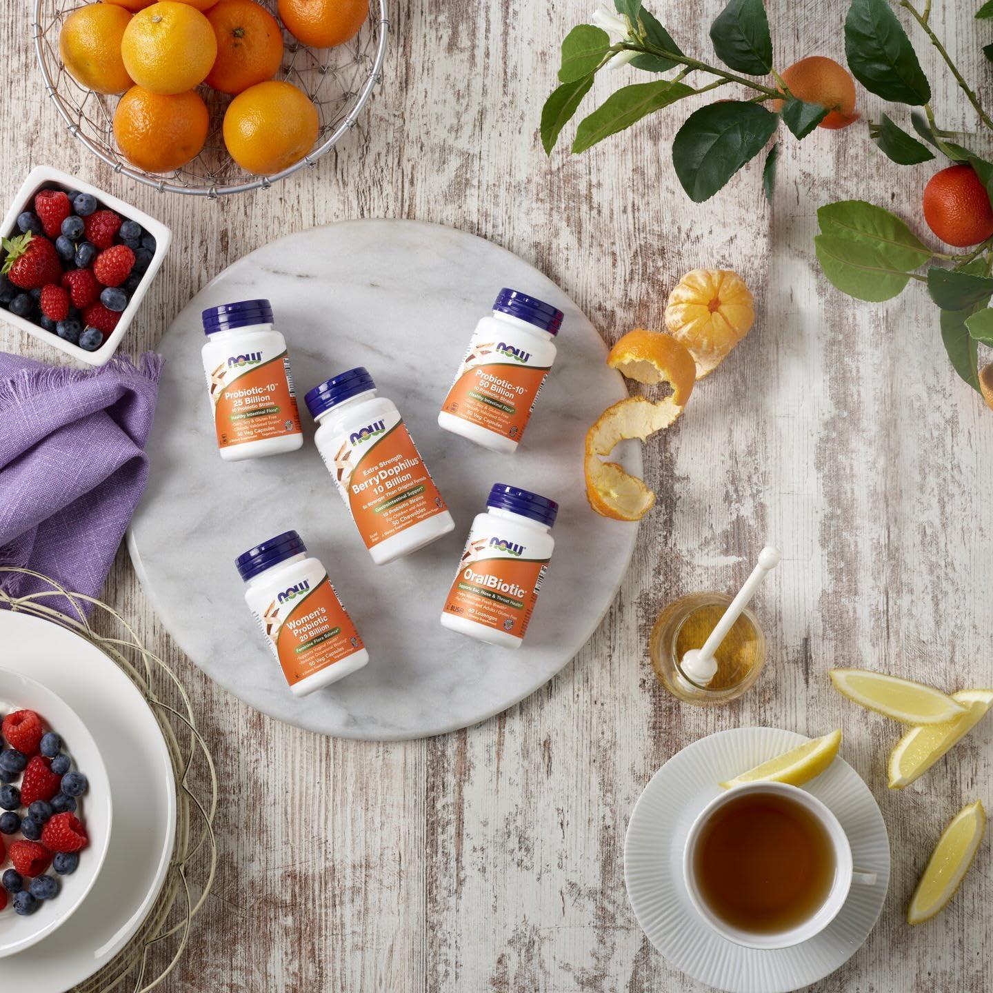NOW Foods Probiotic-10, 50 Mil millones, 10 Cepas Probioticas, 50 Cápsulas Veganas