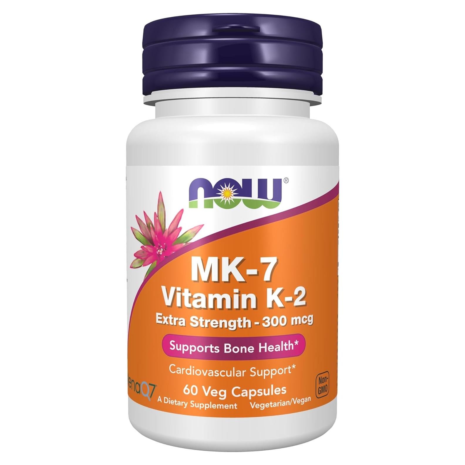 Vitamina K2 (MK-7) 300 mcg NOW Foods, 60 Cápsulas Veganas