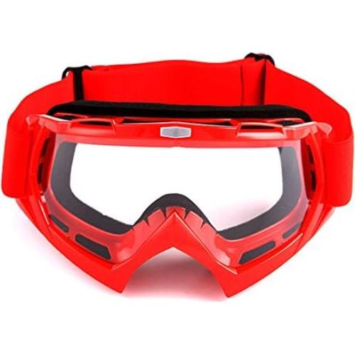 Casco de Motocross 1Storm HF801 Rojo + Gafas + Guantes
