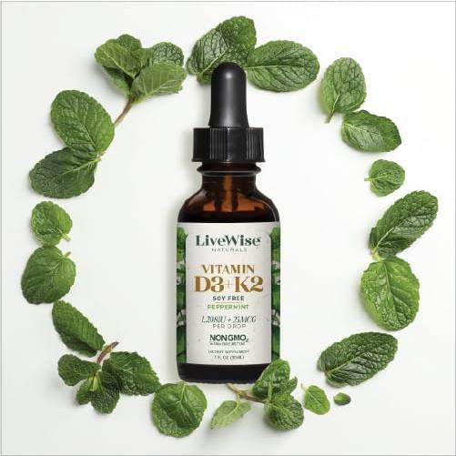 Gotas Líquidas Vitamina D3 1208 IU y K2 25 mcg LiveWise Naturals