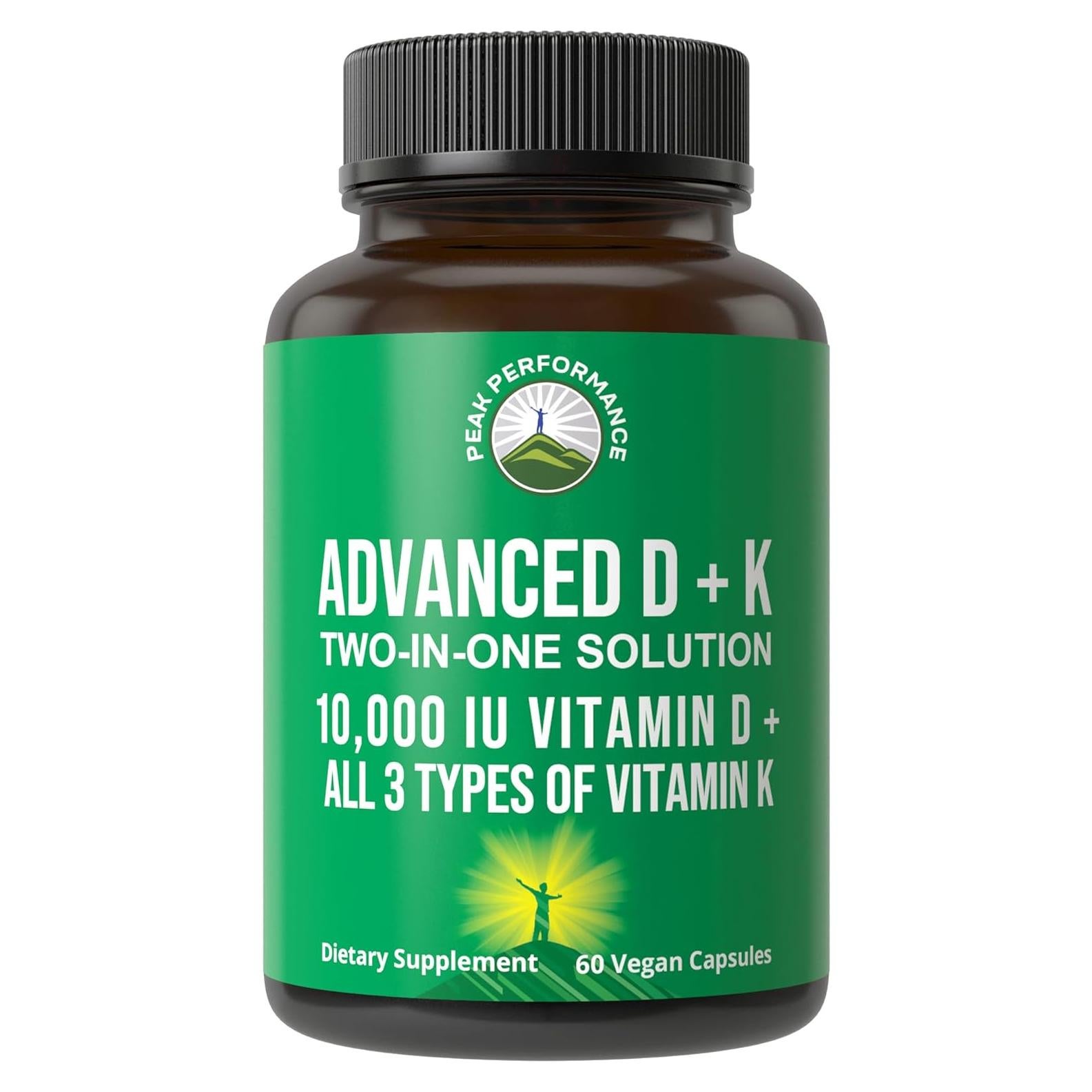 Suplemento Vitamina D3 10000 UI + K1, K2, MK-7 - 60 Cápsulas