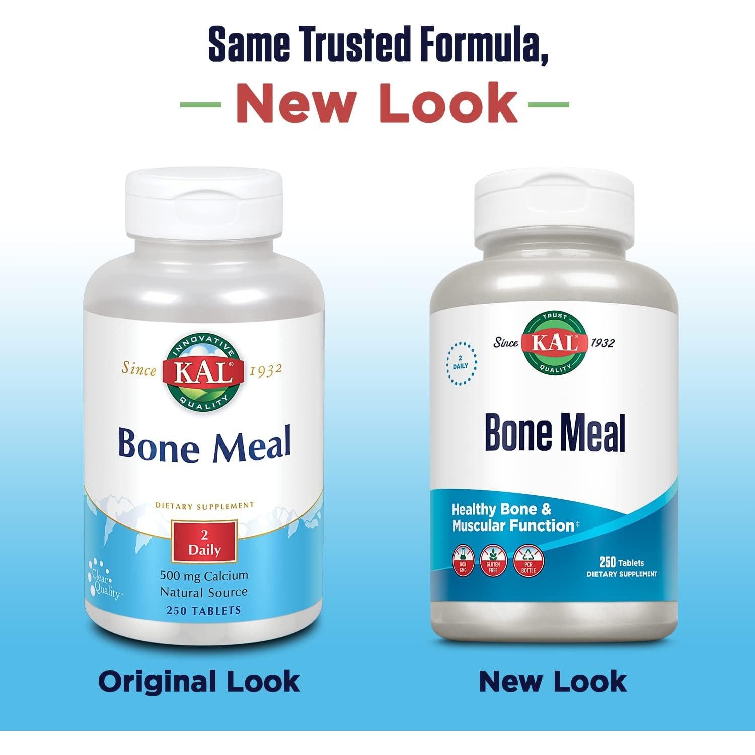 Tabletas de Harina de Hueso KAL 250ct - Suplemento de Calcio y Magnesio