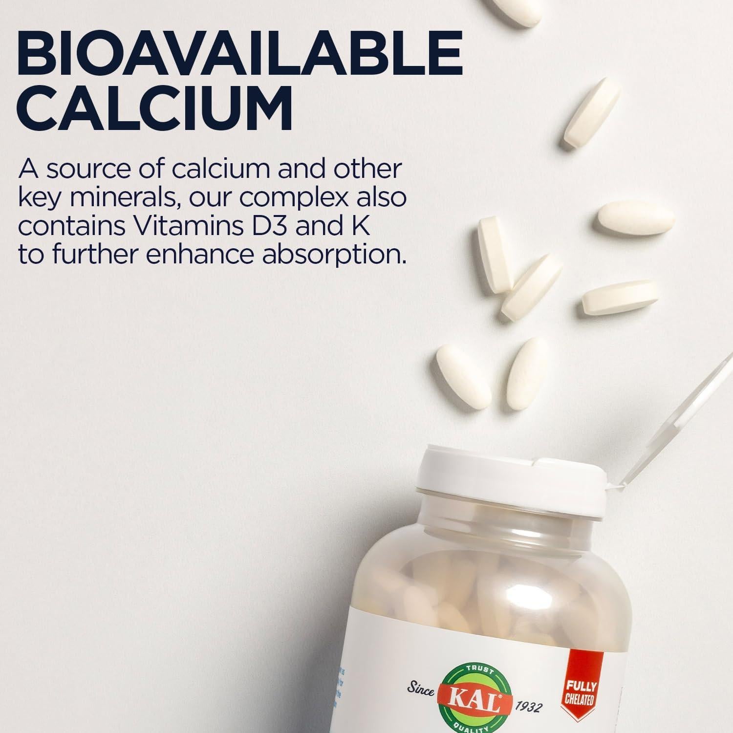 Tabletas de Harina de Hueso KAL 250ct - Suplemento de Calcio y Magnesio