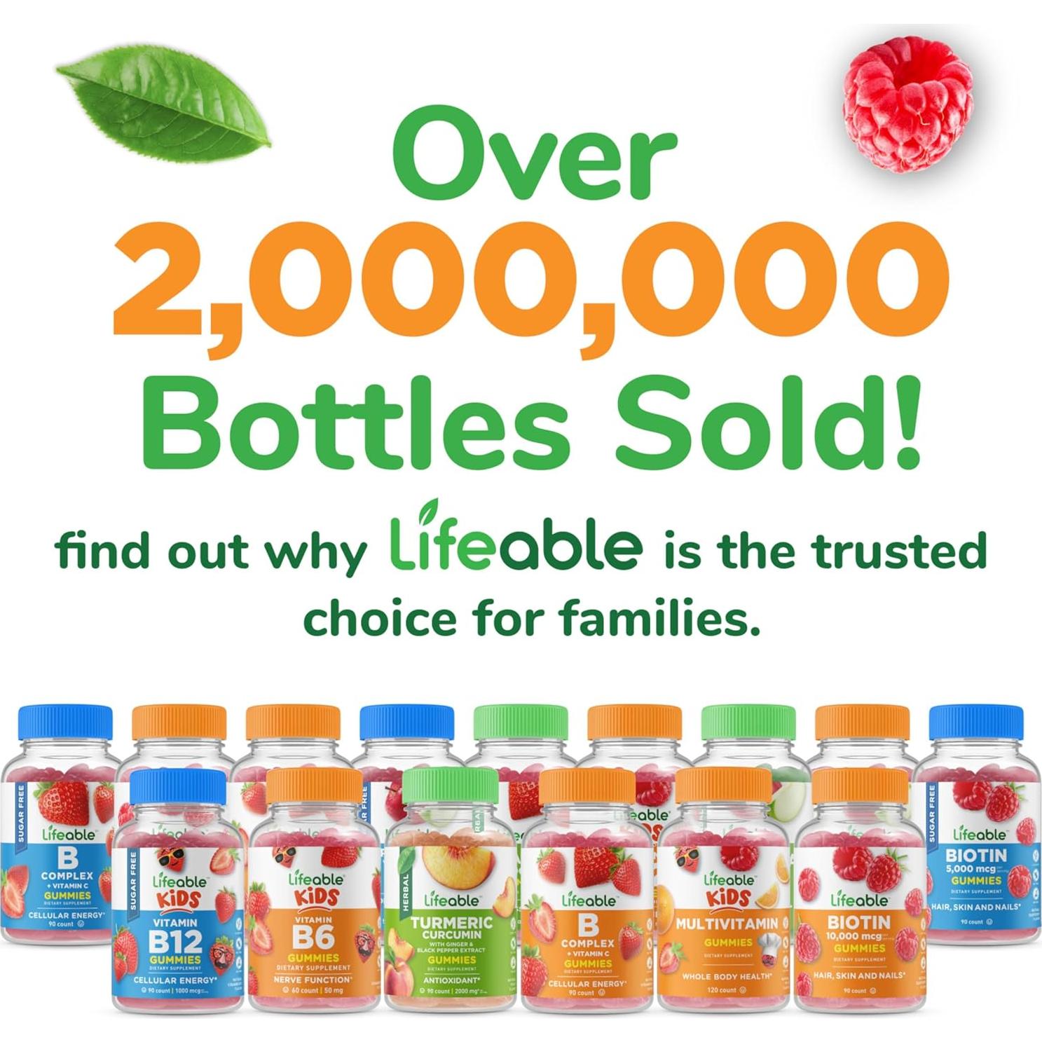 Gomitas de Vitamina D3 y K2 Lifeable 1000iu 100mcg 60 Unidades