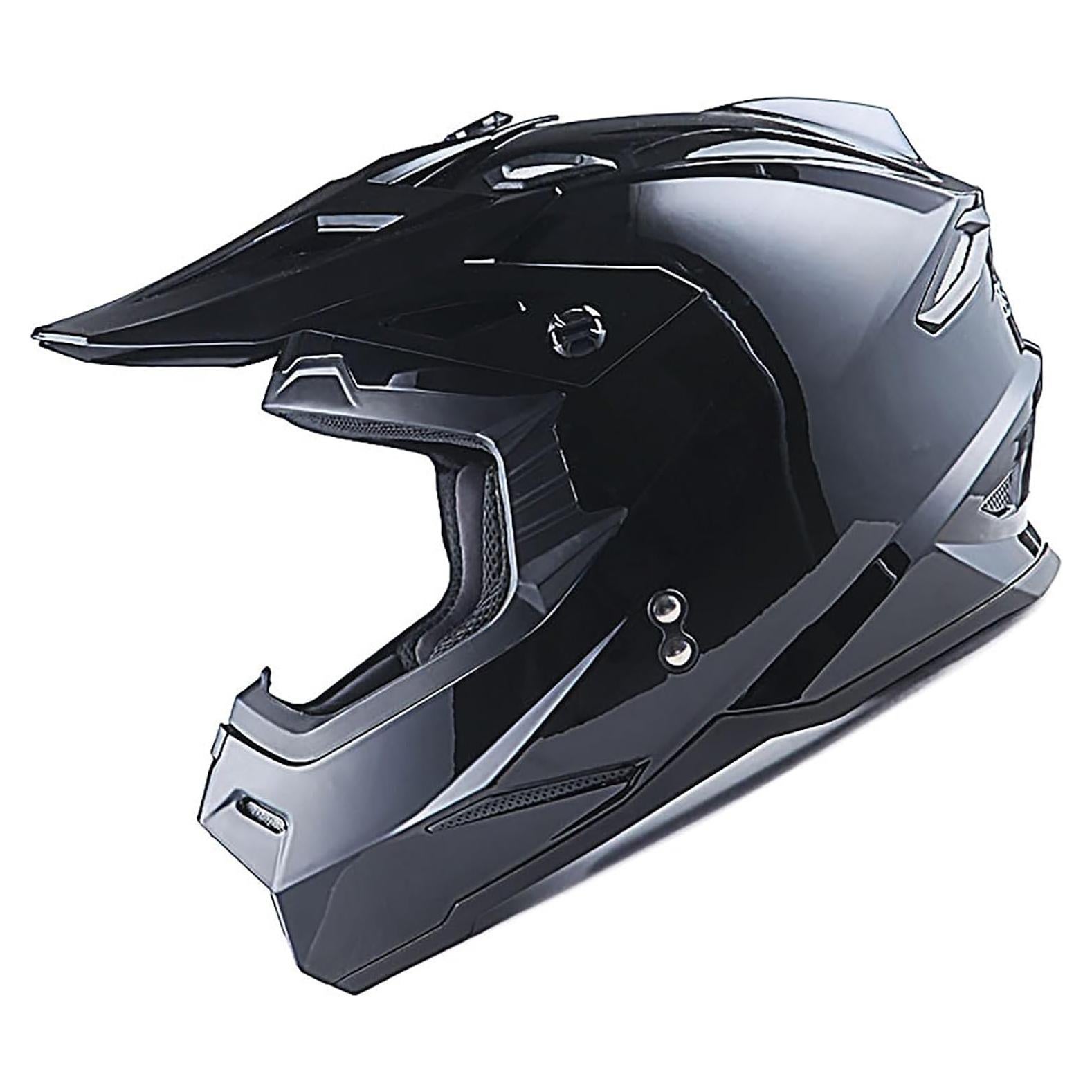 Casco de Motocross Power Gear HF801 XL Negro Brillante