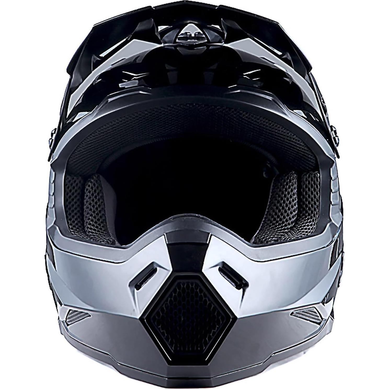 Casco de Motocross Power Gear HF801 XL Negro Brillante
