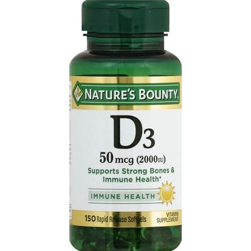Nature's Bounty Vitamina D3 2000 IU 150 Cápsulas Blandas