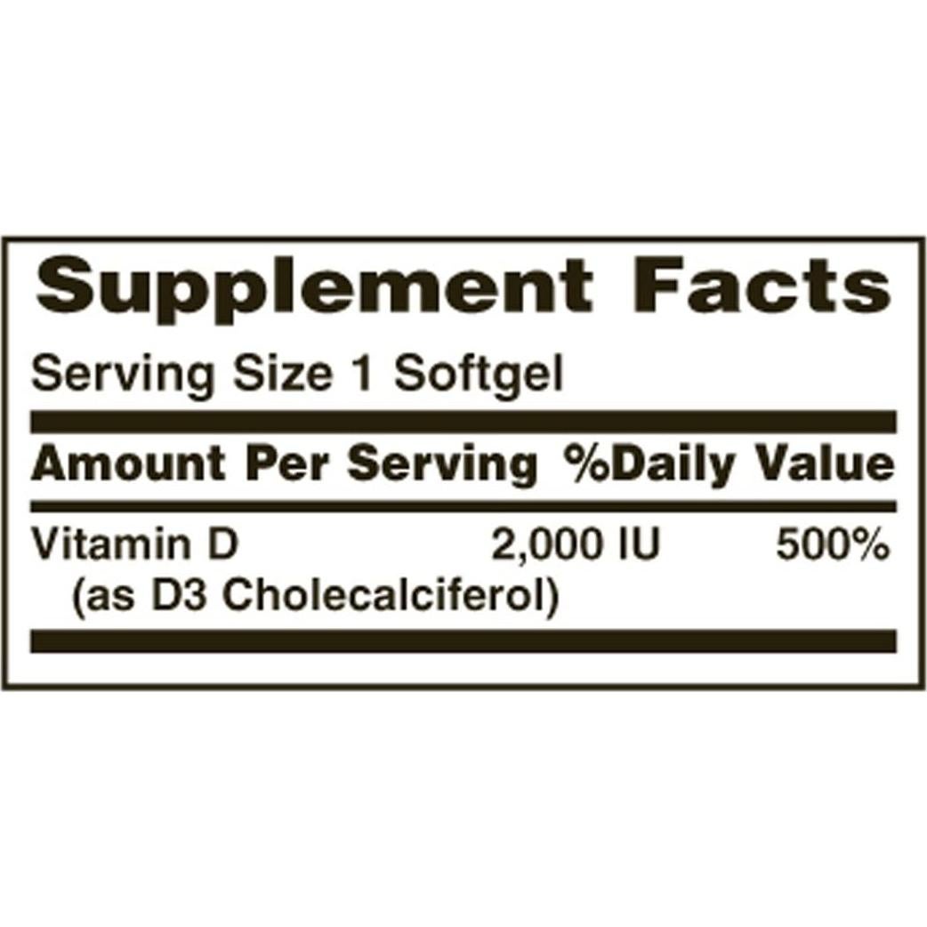 Nature's Bounty Vitamina D3 2000 IU 150 Cápsulas Blandas