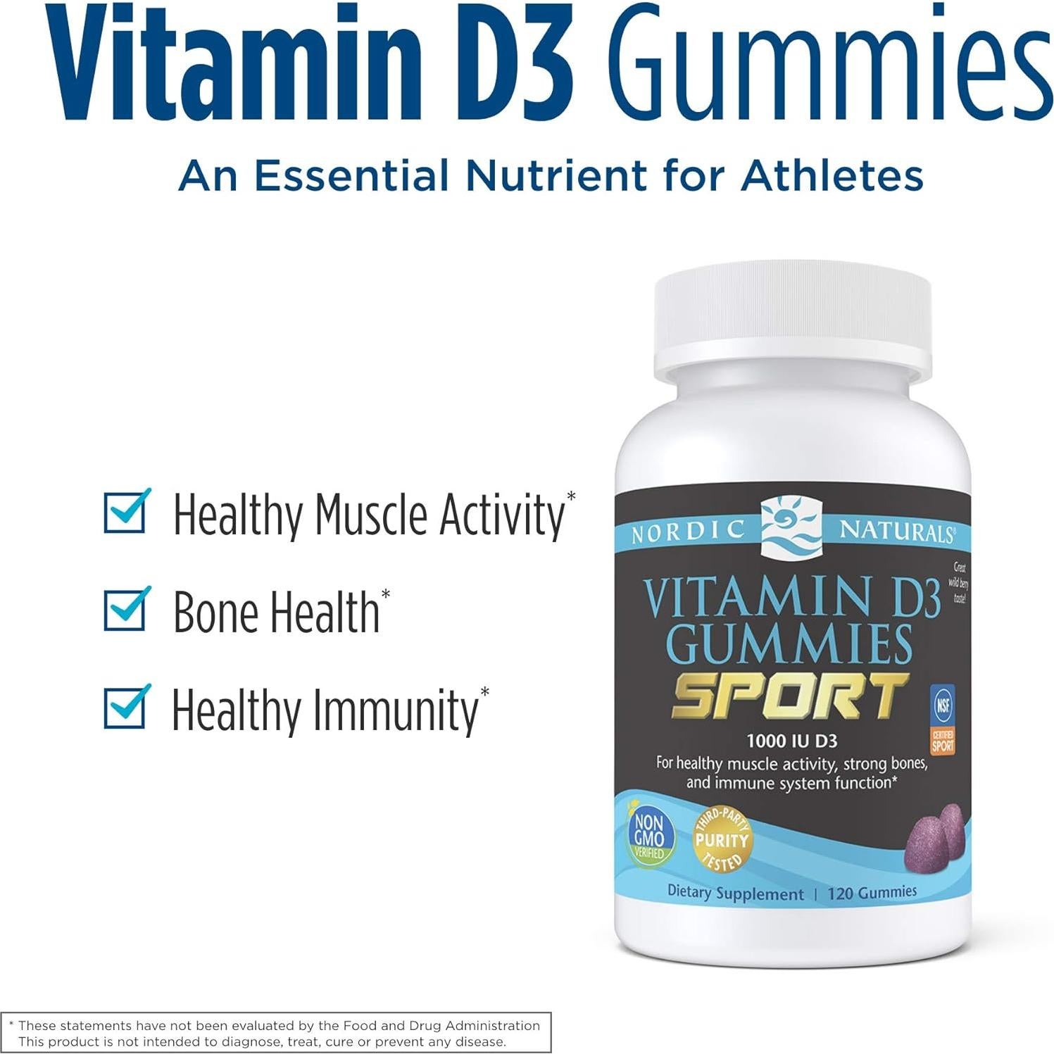 Gomitas de Vitamina D3 Nordic Naturals 1000 UI Fruta Silvestre 120 Unidades