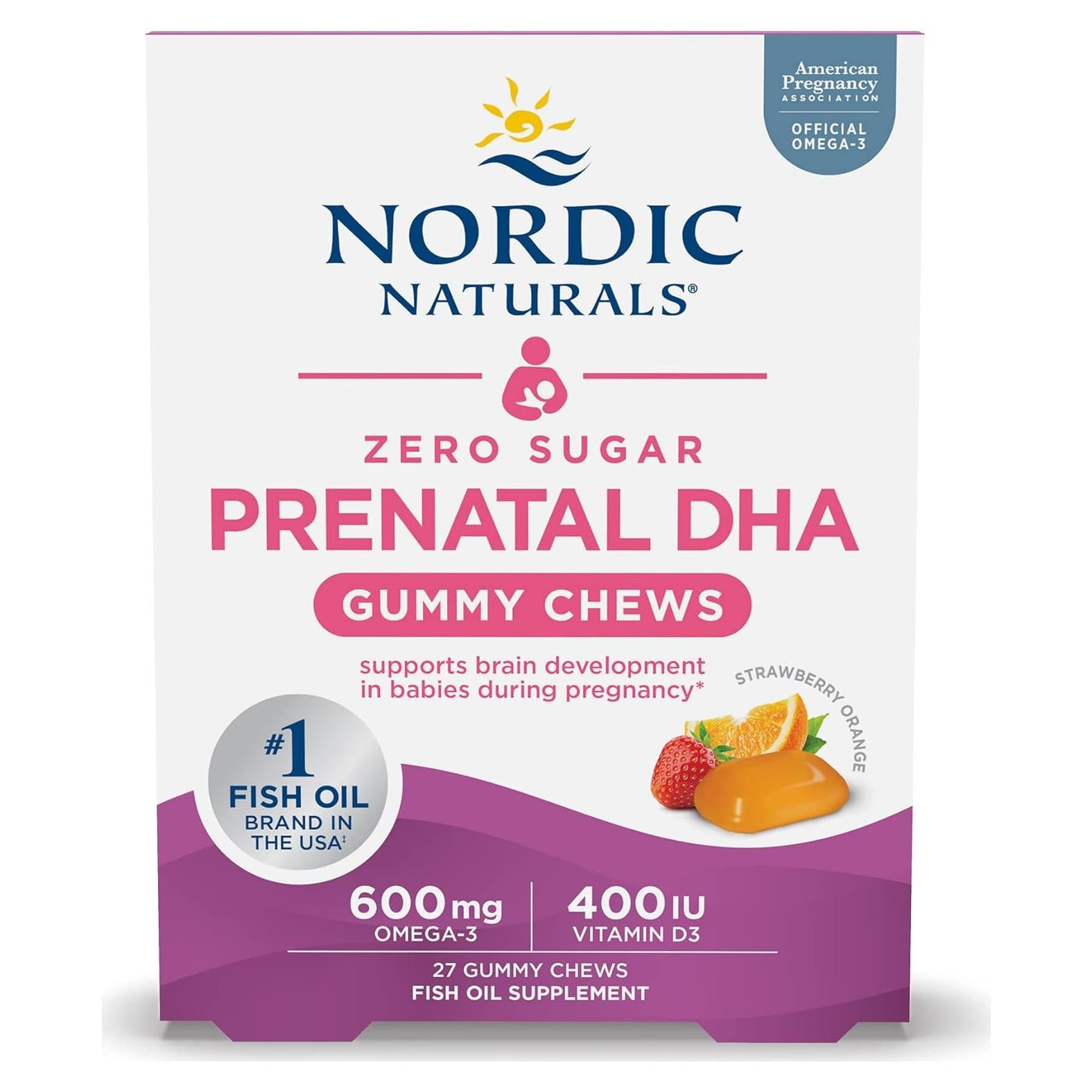 Gomitas Prenatales Sin Azúcar Nordic Naturals 27 Unidades DHA
