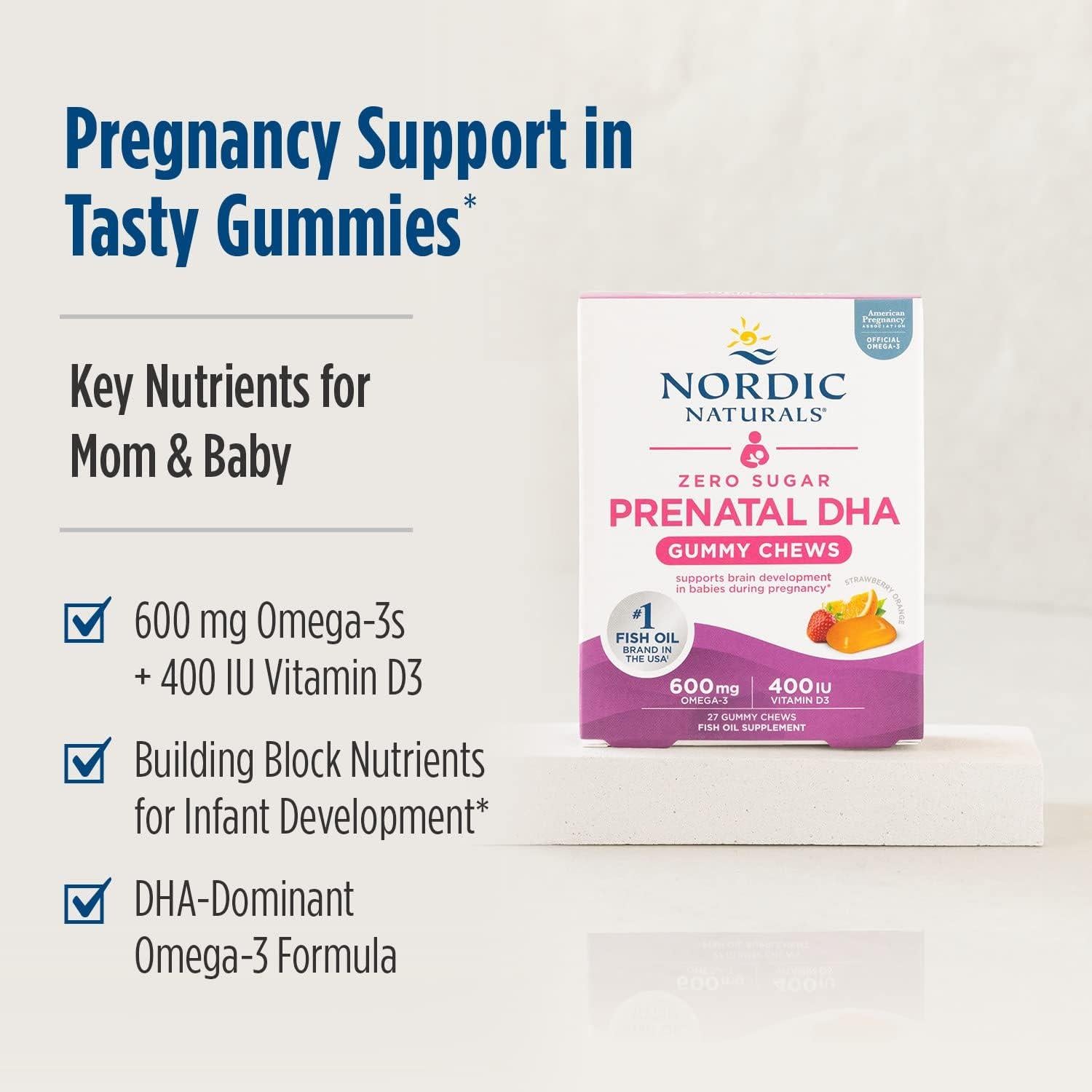 Gomitas Prenatales Sin Azúcar Nordic Naturals 27 Unidades DHA