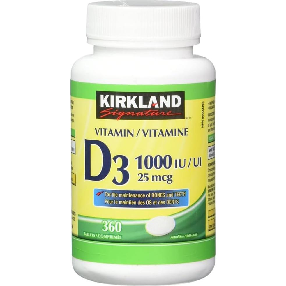 Vitamina D3 1000UI Kirkland - Paquete Doble 720 Tabletas