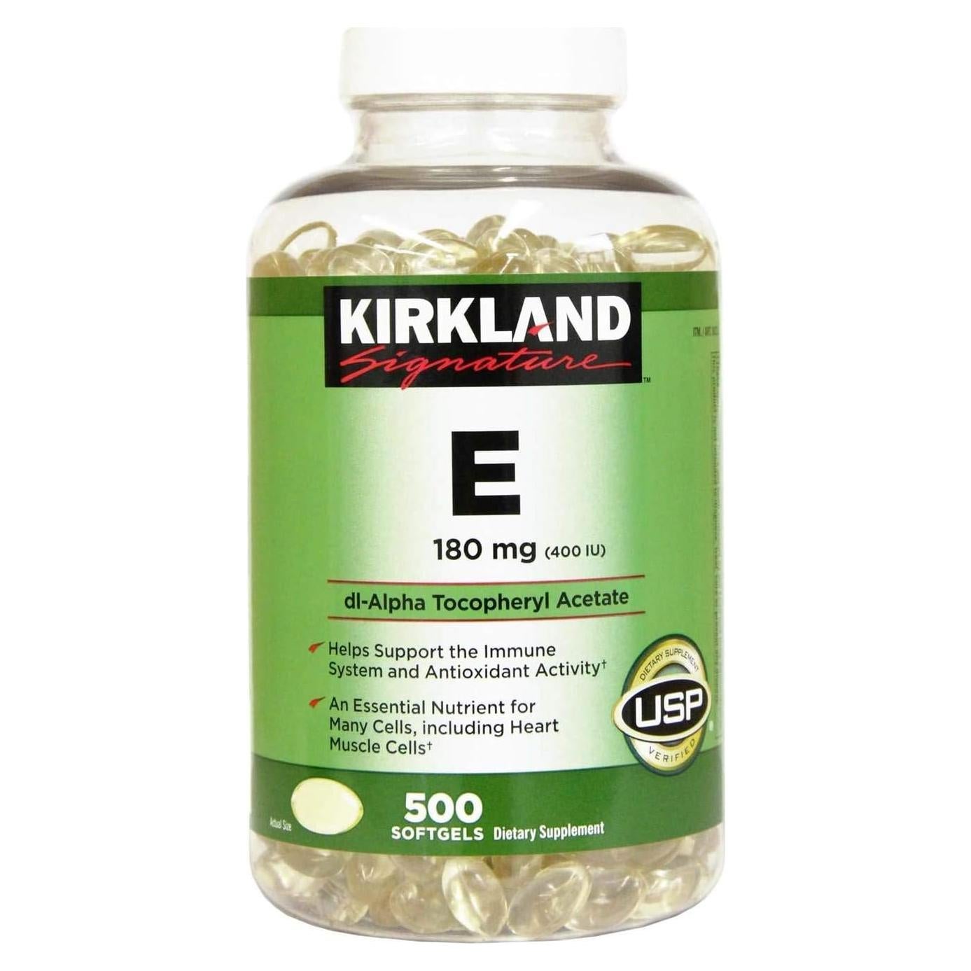 Vitamina E 400 UI Kirkland Signature 500 Gelatinas Blandas