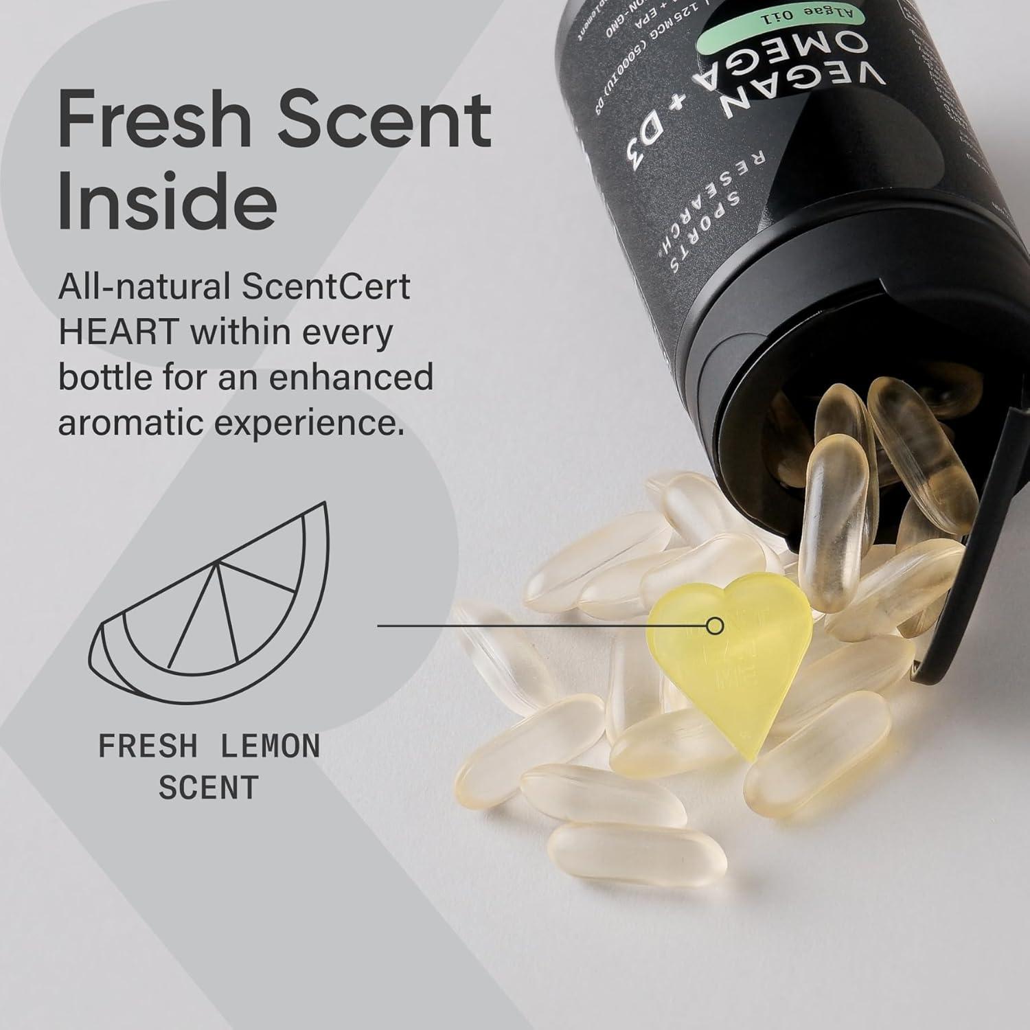 Suplemento Vegano Omega-3 Sports Research 1020mg + D3 5000iu