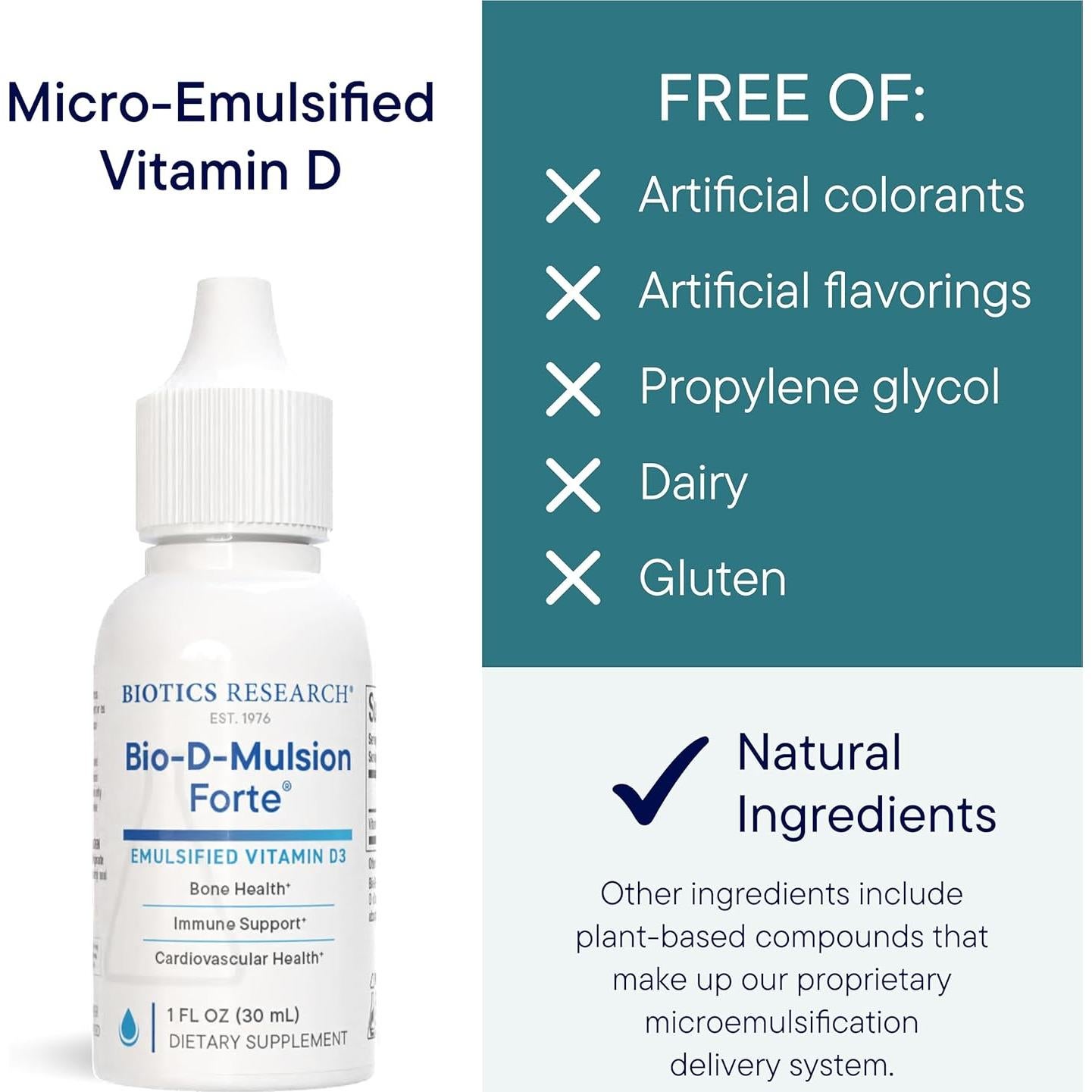 Gotas de Vitamina D3 Biotics Research 4000 UI - 30 ml