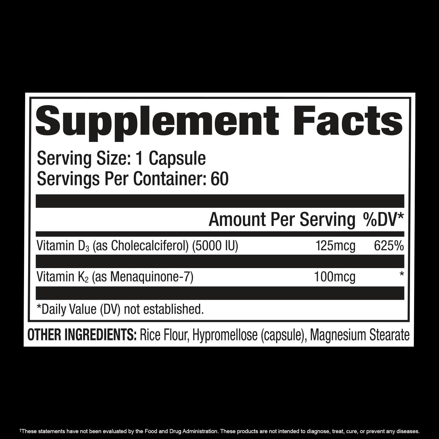 GAT Sport Vitamina D3 K2 5000 UI 60 Cápsulas Vegetales