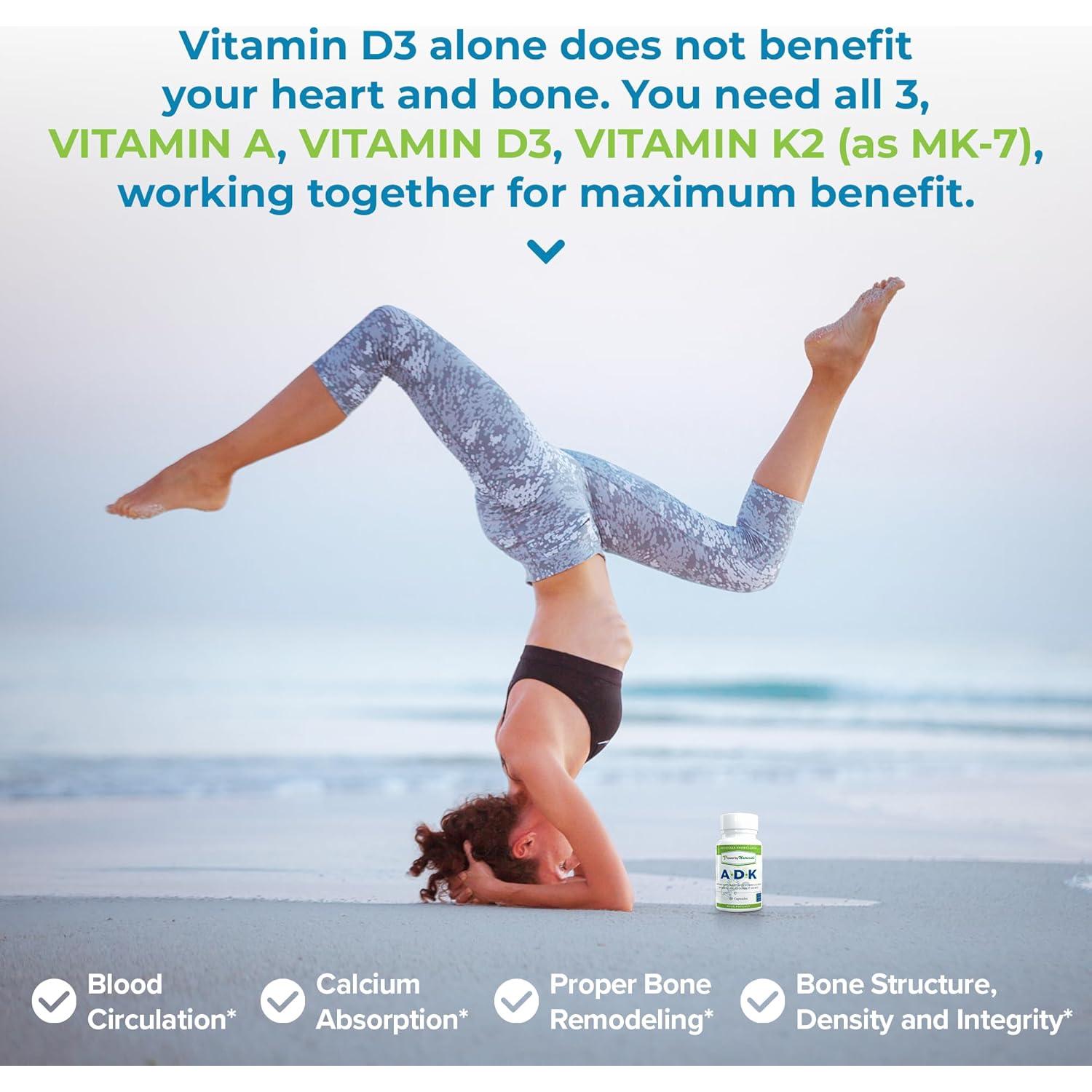 Suplemento Vitamina ADK Power By Naturals 60 Cápsulas 5000 IU