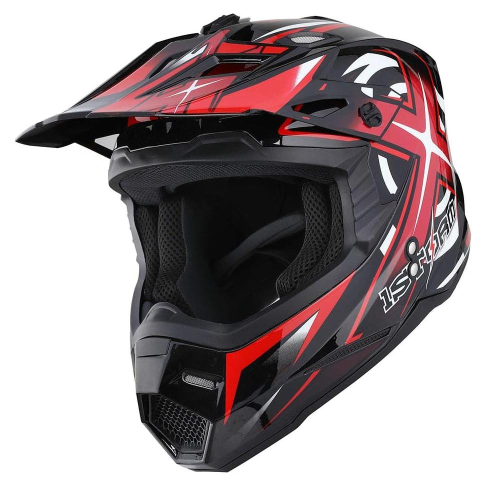 Casco de Motocross 1Storm HF801 Rojo Mediano DOT