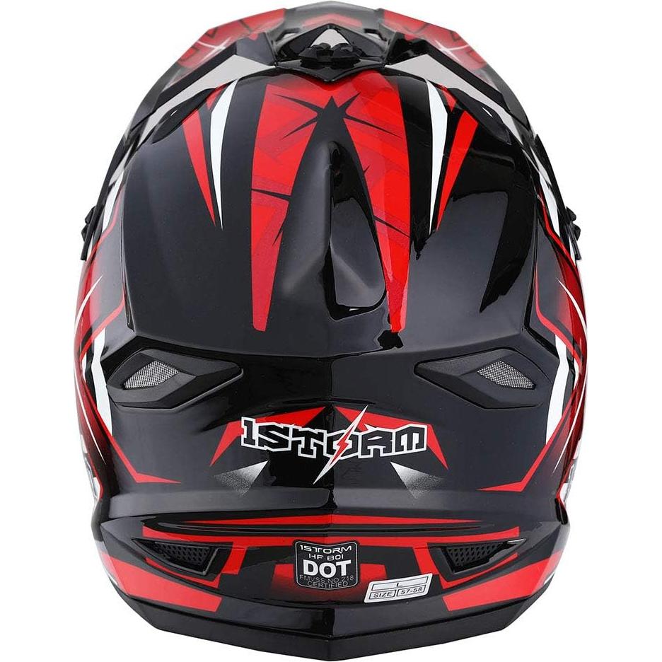 Casco de Motocross 1Storm HF801 Rojo Mediano DOT