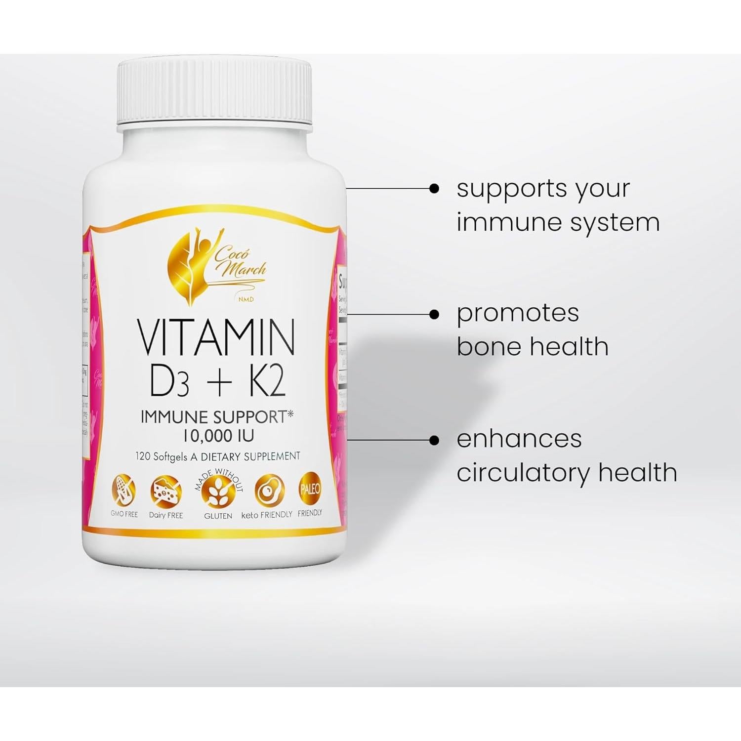 Cocó March N.M.D Vitamina D3+K2 10,000 UI 250 mcg 180 mcg