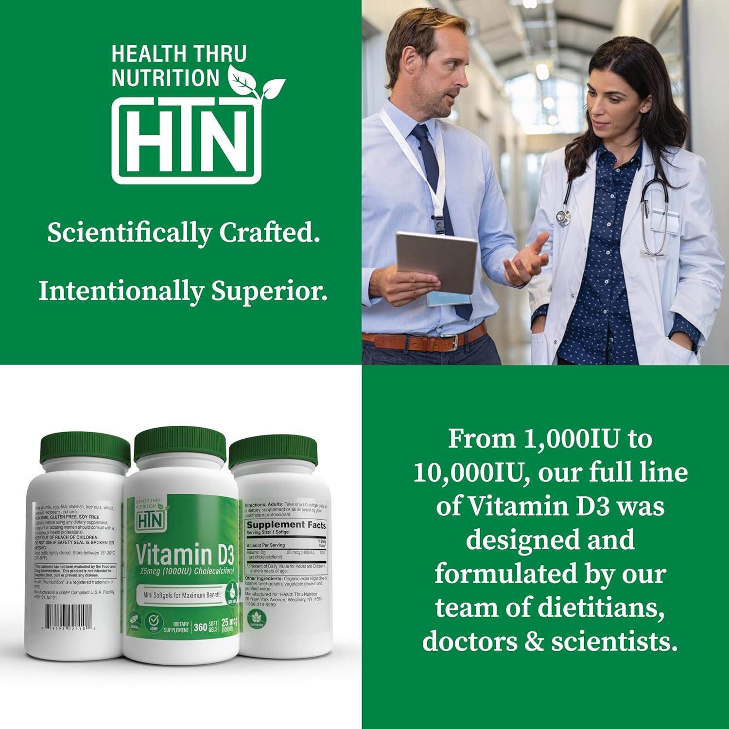 Vitamina D3 5000 IU Health Thru Nutrition 100 Softgels