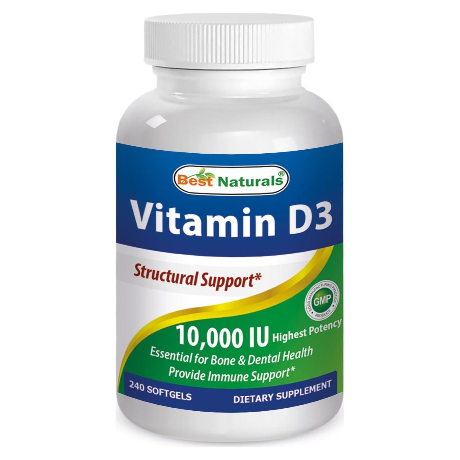 Vitamina D3 10000 UI Softgel Mejores Naturales 240 Unidades