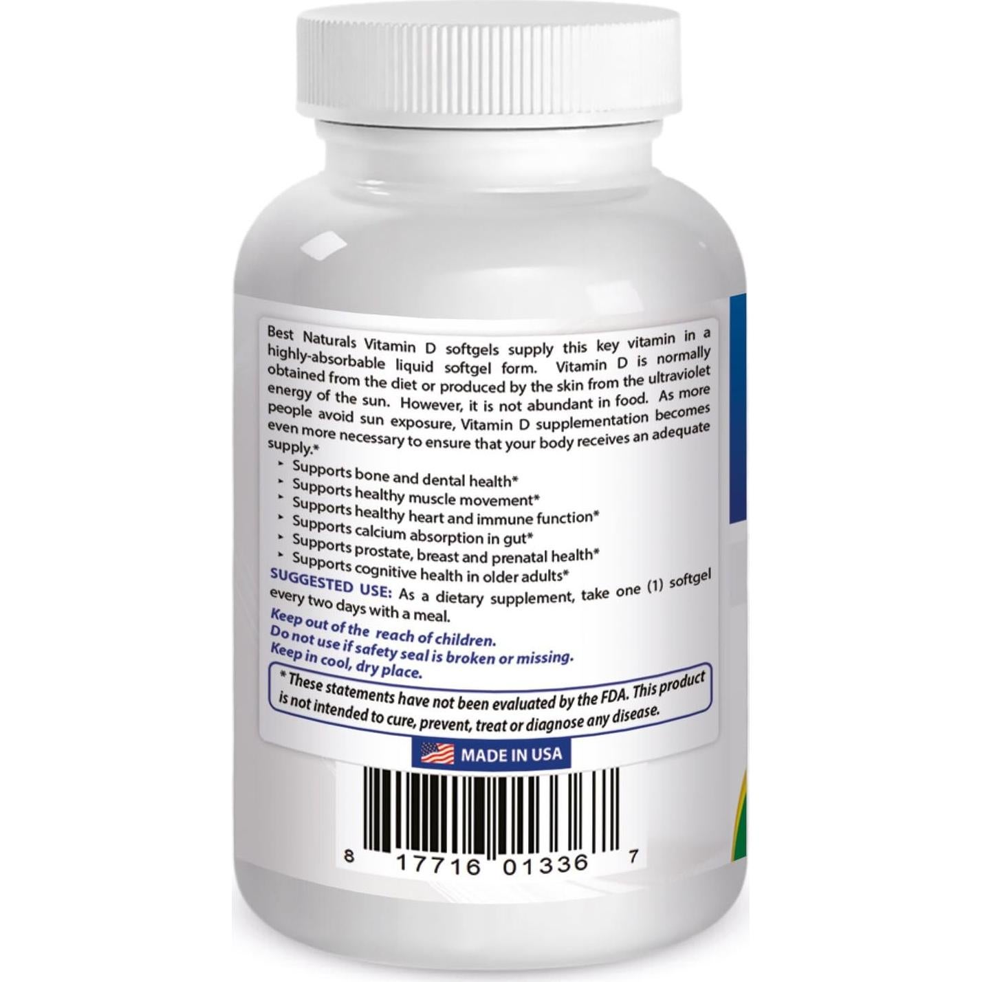 Vitamina D3 10000 UI Softgel Mejores Naturales 240 Unidades