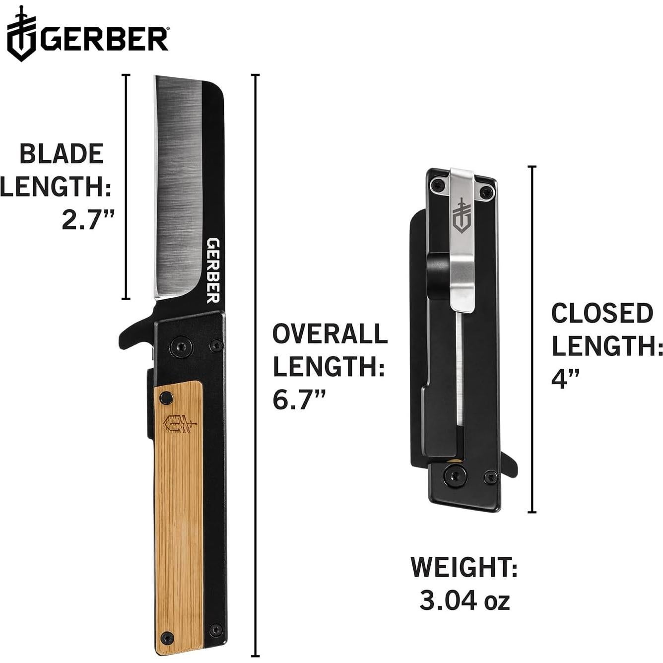 Cuchillo de bolsillo Gerber Gear Quadrant 6.86 cm acero inoxidable