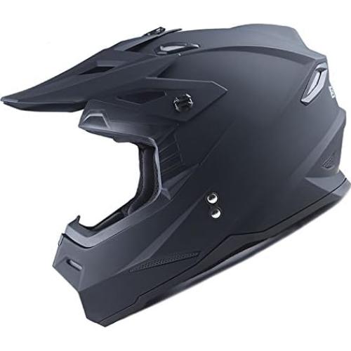 Casco de Motocross 1Storm HF801 + Auricular Bluetooth Negro Mate