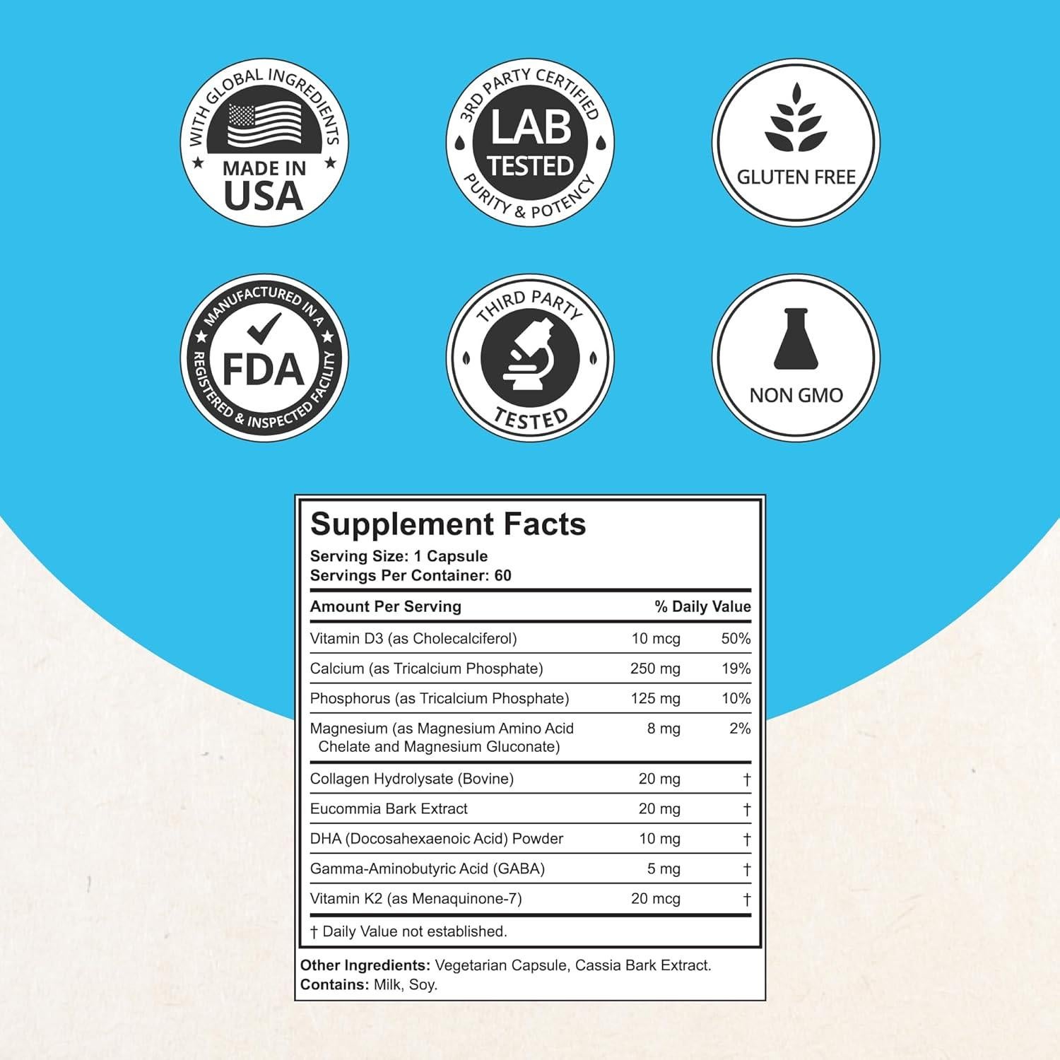 Suplemento de Calcio NuBest Doctor Plus 2x186g con Vitamina D3 y K2