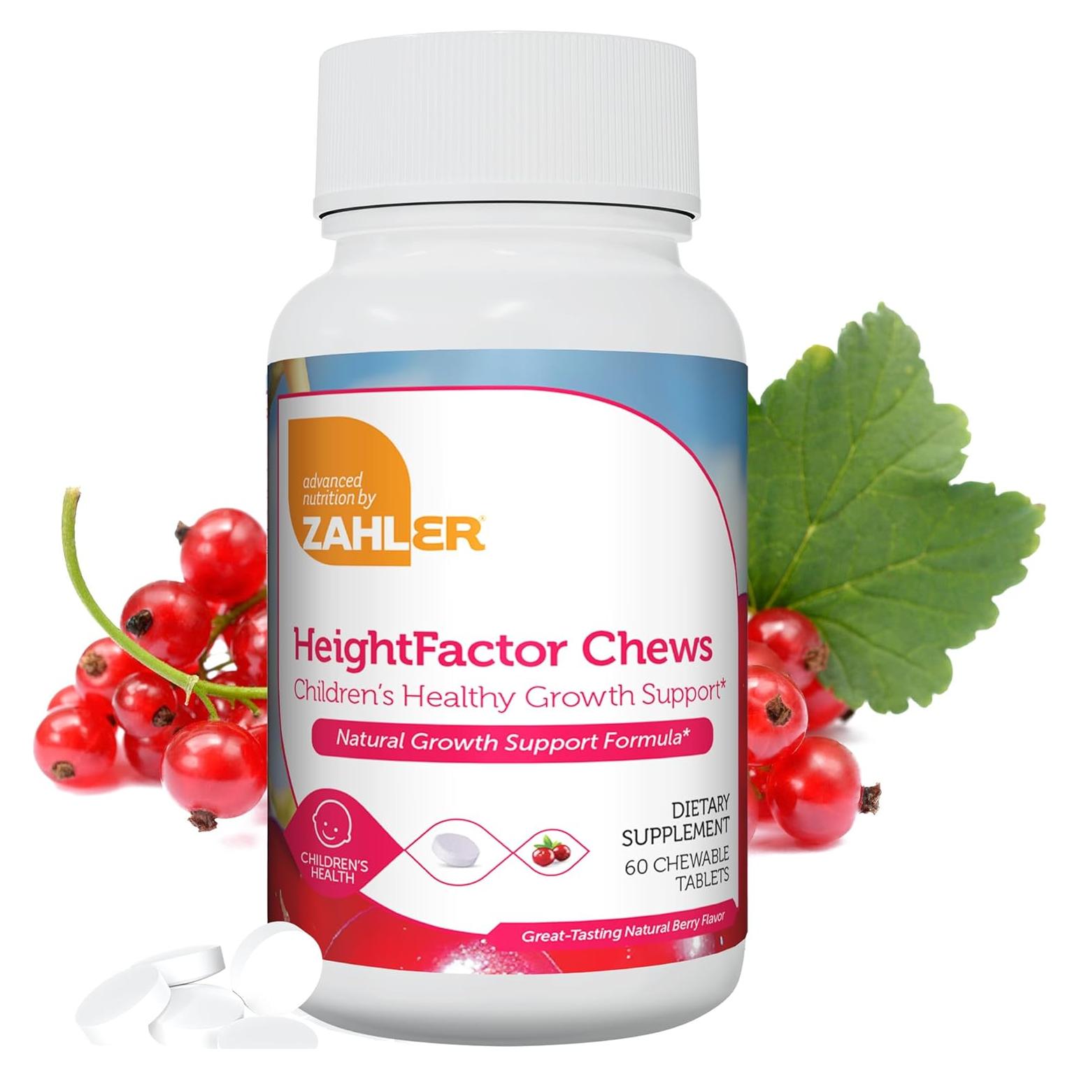 Zahler HeightFactor Tabletas Masticables 60 Unidades - Suplemento de Crecimiento Natural para Niños