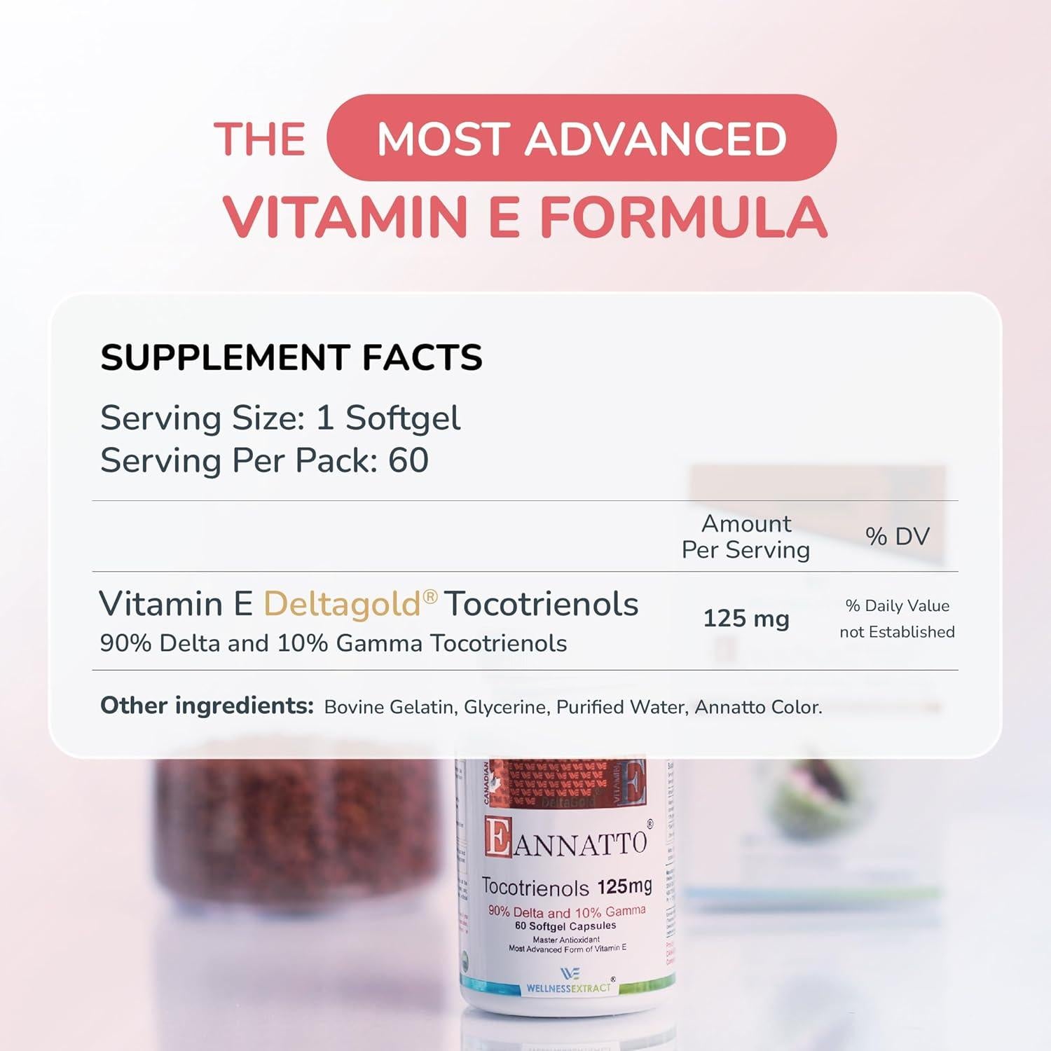 Vitamina E Tocotrienoles DeltaGold Wellness Extract 125mg 60 Cápsulas