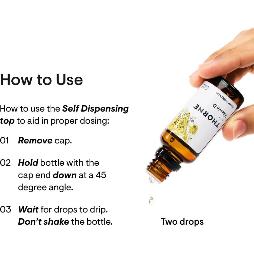 Vitamina D Líquida Thorne 30 ml - Suplemento Salud Huesos y Músculos