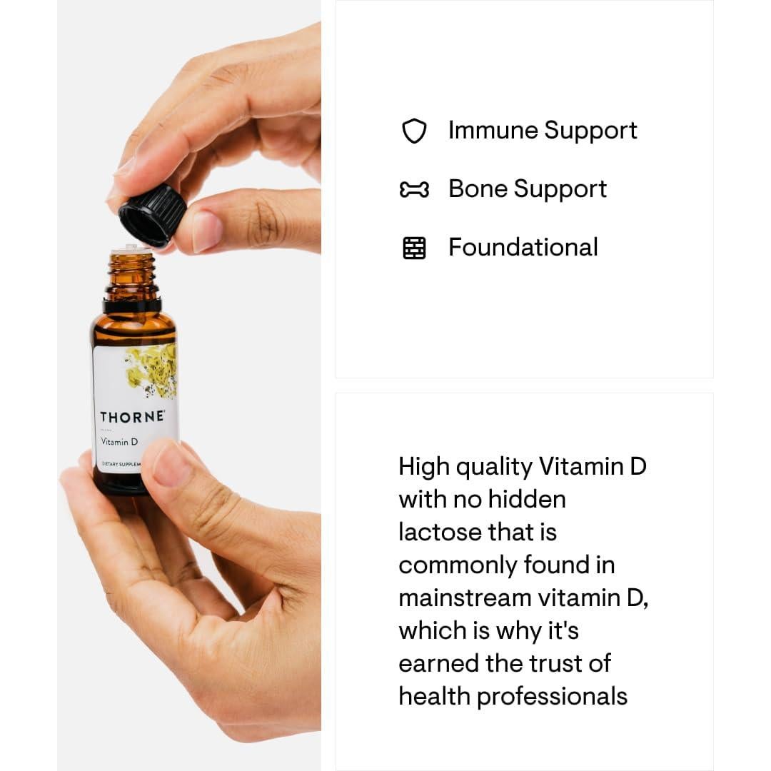 Vitamina D Líquida Thorne 30 ml - Suplemento Salud Huesos y Músculos