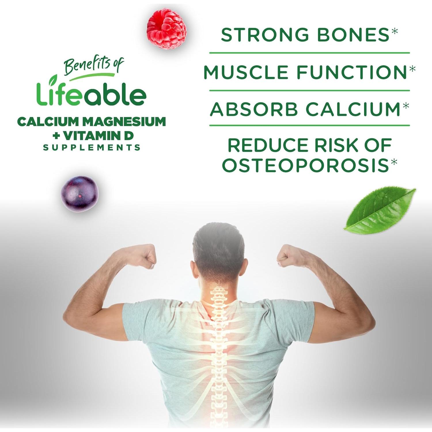 Gomitas de Calcio Magnesio Zinc D3 Lifeable 90 Unidades