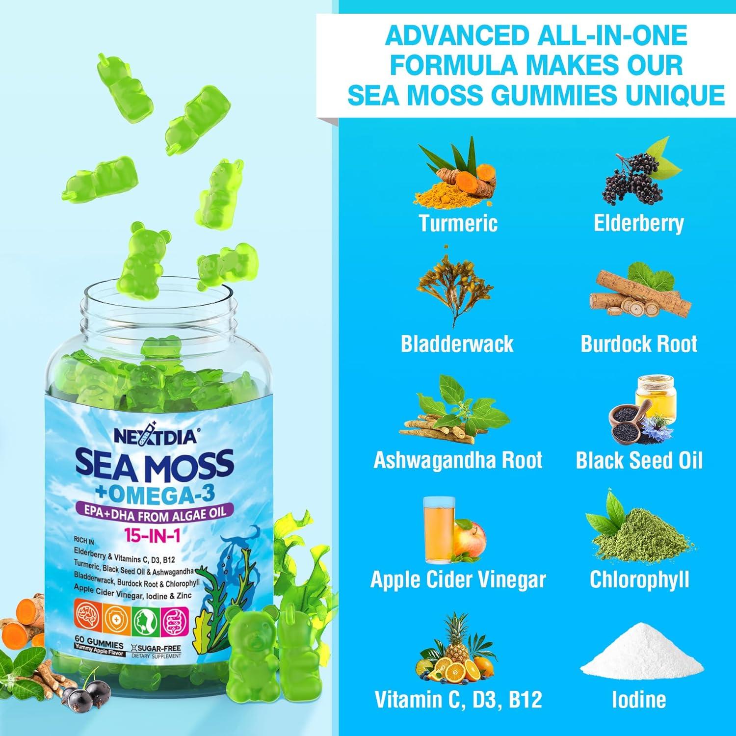 Gomitas de Musgo Marino Nextdia 60 Unidades Veganas Omega-3