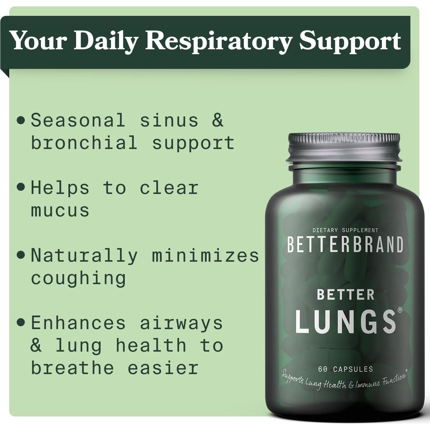 Suplemento Respiratorio Betterbrand BetterLungs 60 Cápsulas