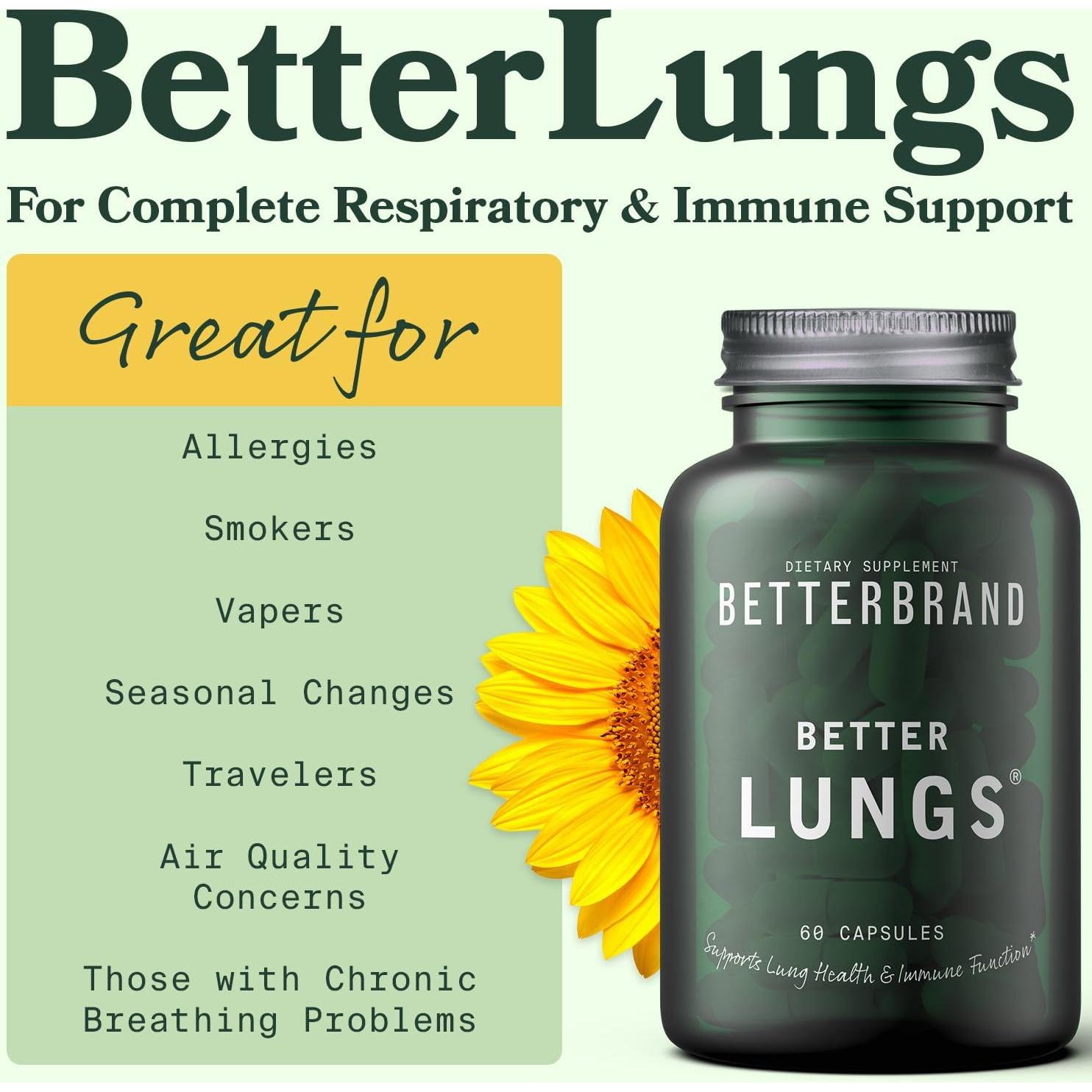 Suplemento Respiratorio Betterbrand BetterLungs 60 Cápsulas