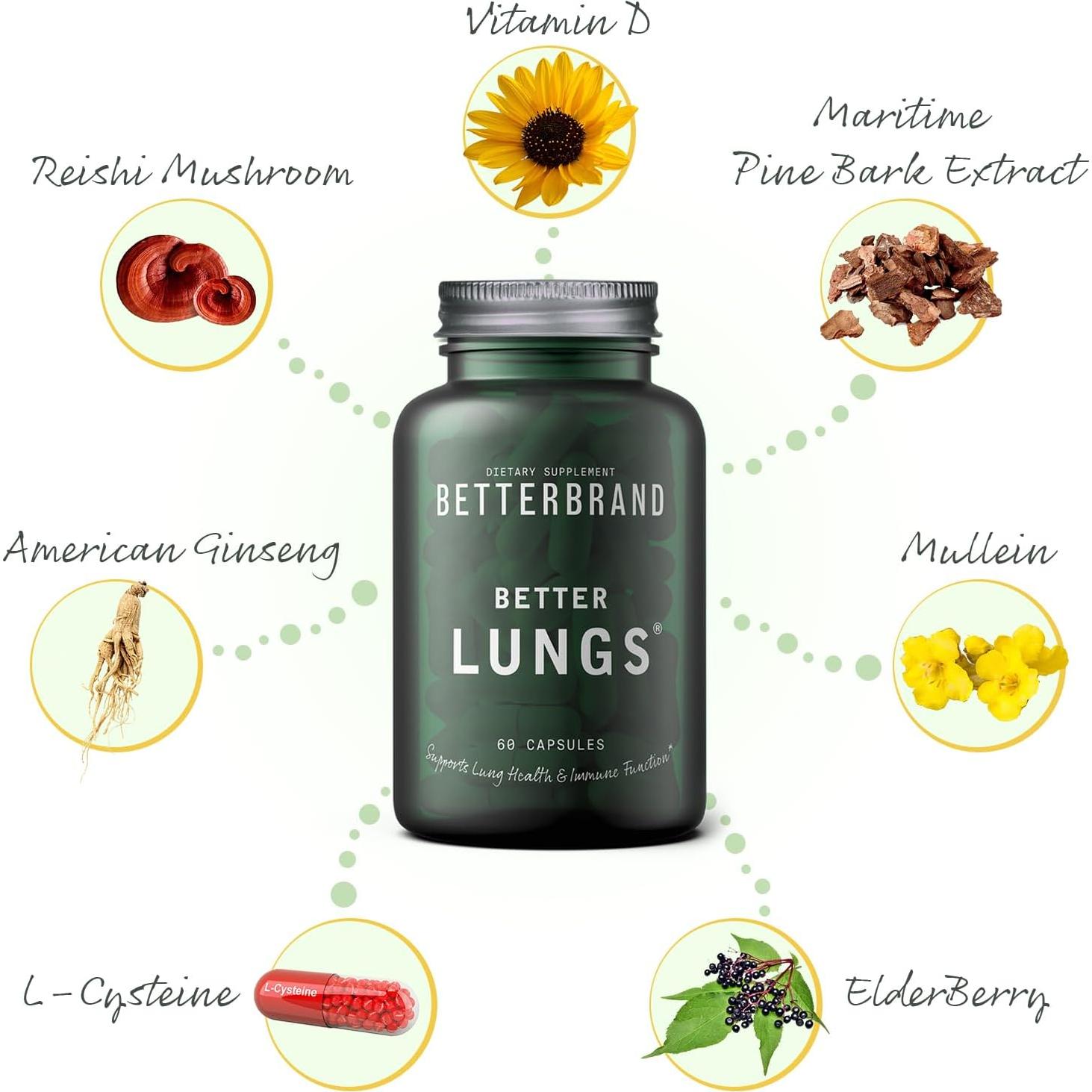 Suplemento Respiratorio Betterbrand BetterLungs 60 Cápsulas