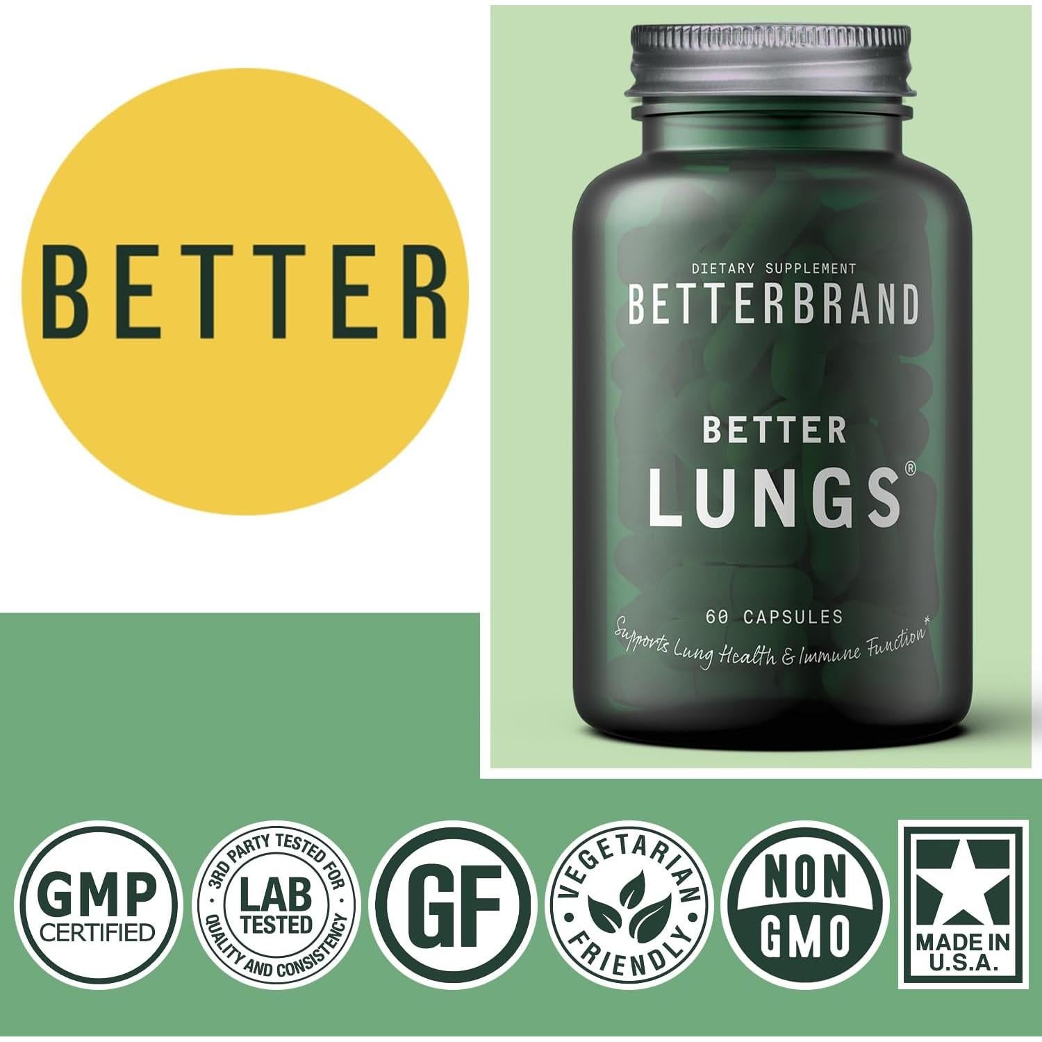 Suplemento Respiratorio Betterbrand BetterLungs 60 Cápsulas