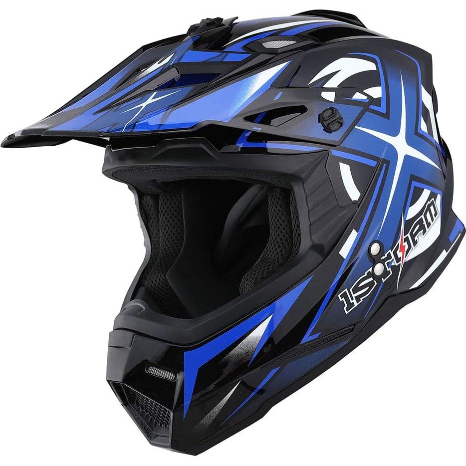 Casco de Motocross 1Storm HF801 Bluetooth Azul Adulto