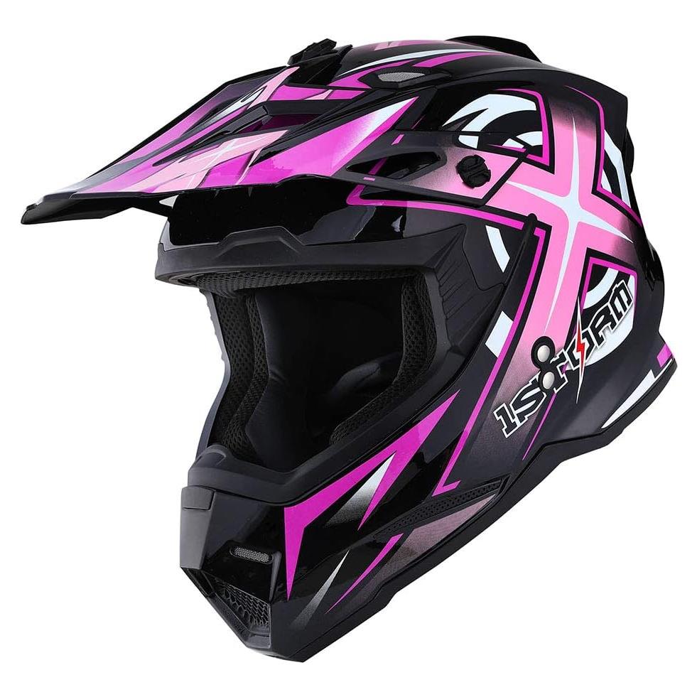 Casco de Motocross Power Gear HF801 Rosa S (53-54 cm)