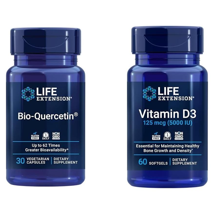 Suplemento Bio-Quercetina + Vitamina D3 125 mcg 90 Cápsulas