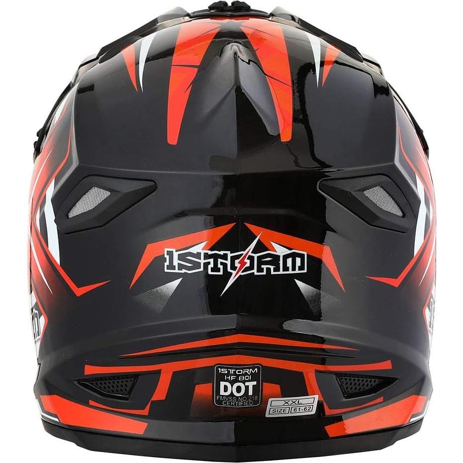 Casco Integral 1Storm HF801 Naranja para Motocross Adultos