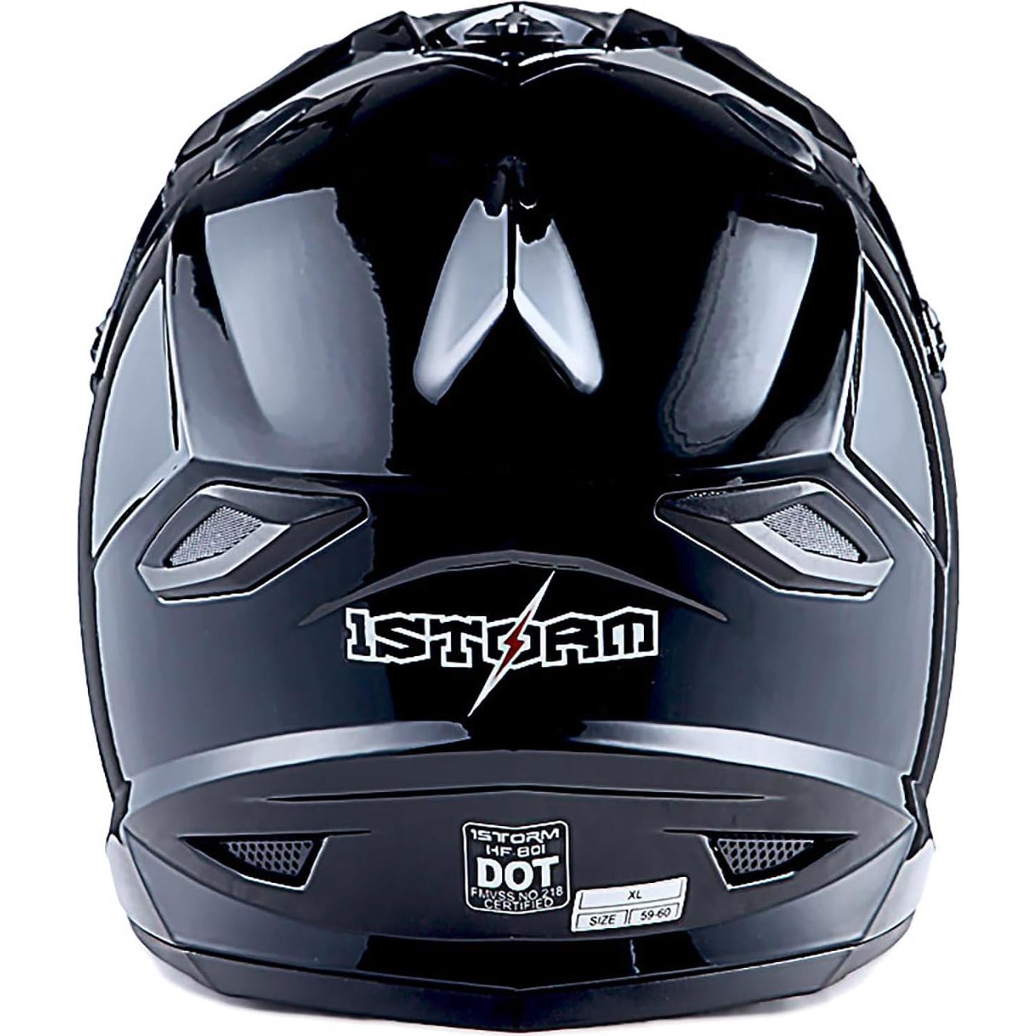 Casco de Motocross 1Storm HF801 Negro Brillante L 57-58 cm