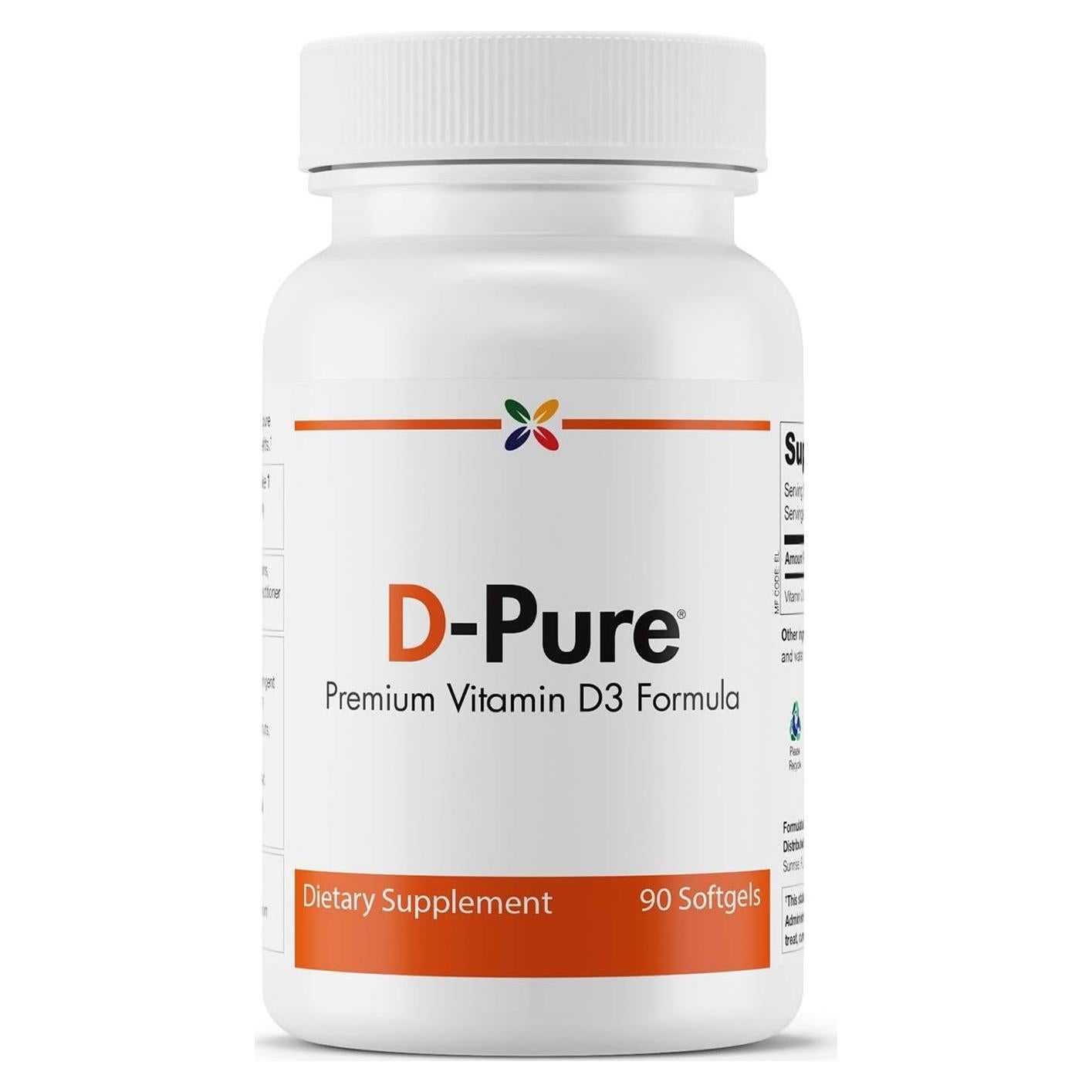 Suplemento Vitamina D3 5000 UI D-Pure - 90 geles blandos