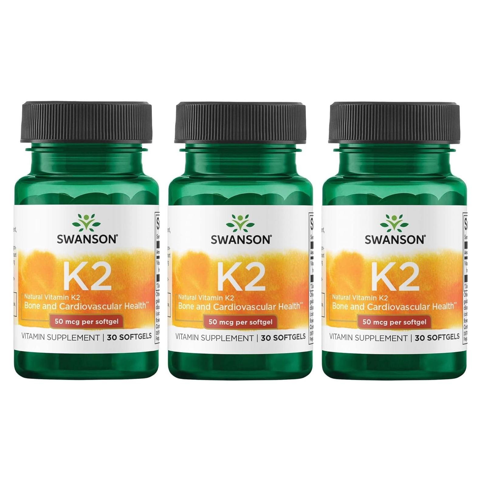 Vitamina K2 Swanson Menaquinona-7 50 mcg 90 Geles
