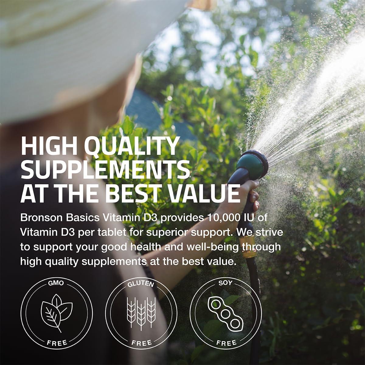 Vitamina D3 Bronson 10,000 IU 360 Tabletas Sin Sabor