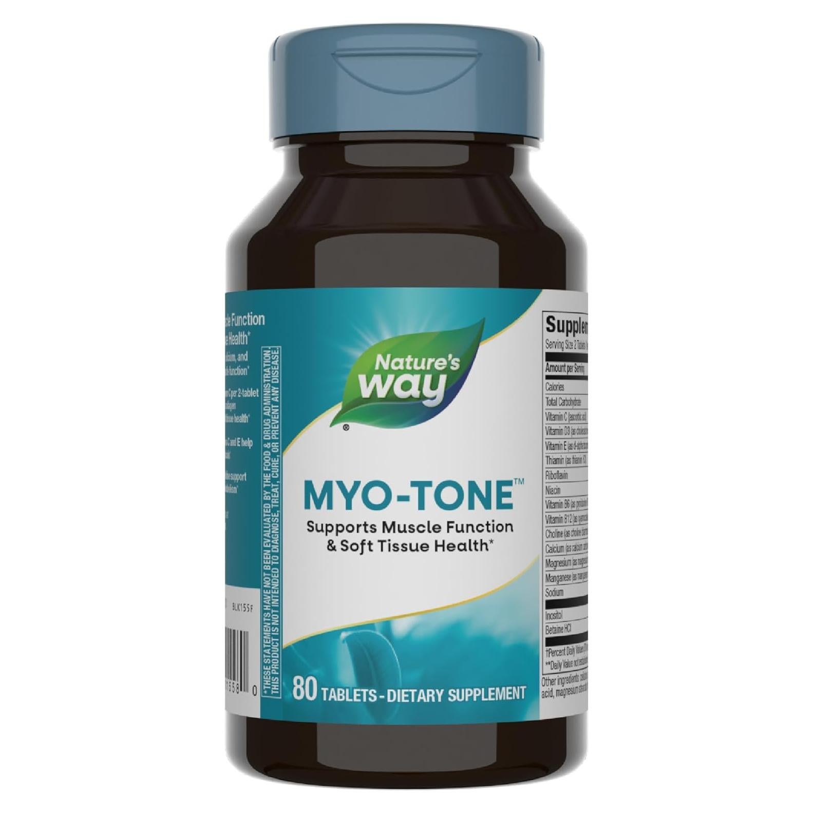 Myo-Tone Nature's Way 80 Tabletas con Magnesio y Calcio