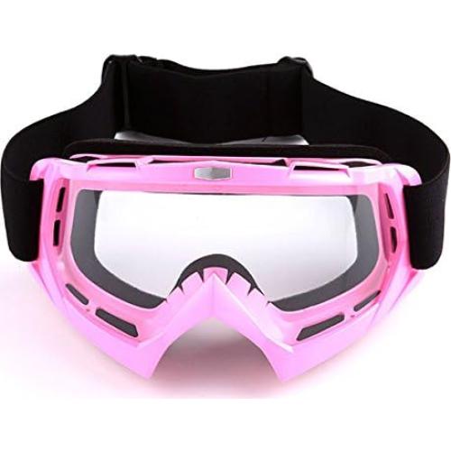 Casco de Motocross Power Gear HF801 Rosa + Gafas + Guantes
